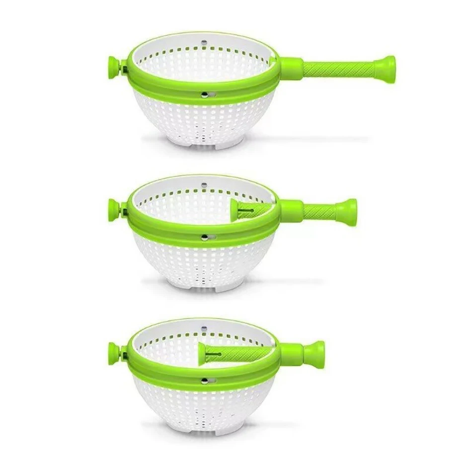 Salad Spinner Rotating Drain Basket Salad Tools Household Vegetable And Fruit Salad Rotating Wash Dehydrating Drain Basket