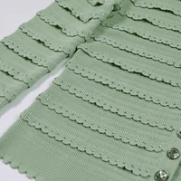 Four Color High-quality New Fashionable Knitted Lace Rhinestone Top Cardigan Jacket+slim Split Ruffle Edge Half Skirt Set - Image 3