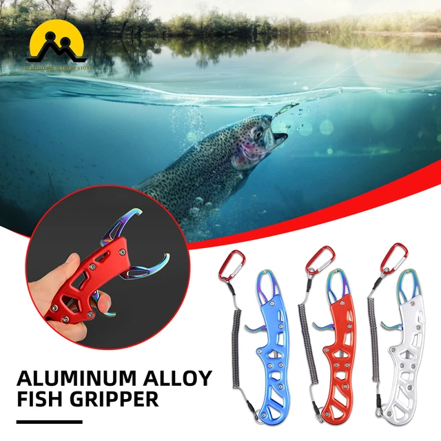 Aluminum Alloy Fish Grabber with Lanyard Catfishes Grabber Night Catfishes  Lip Grabber Professional Fishing Tool for Men 