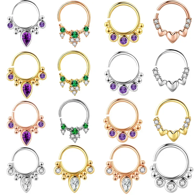 

C-образная Бриллиантовая подвеска пирсинг Кольцо Козелок уха серьга-гвоздик перегородка пирсинг ювелирные изделия для пирсинга тела