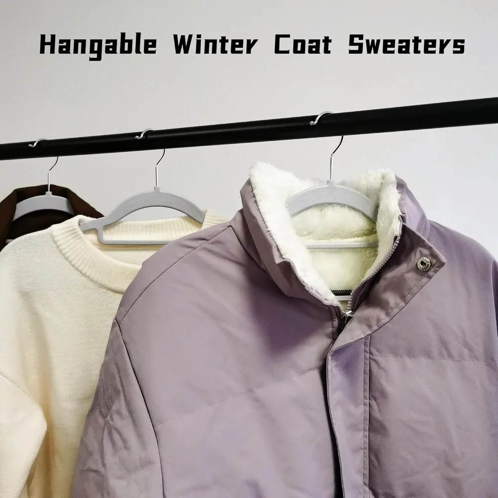 30 Pack Plastic Clothes Hangers Non Slip - 16.5 Inch Slim Space Saving Hangers for Closet, Heavy Duty Non-Slip Garment Hangers w