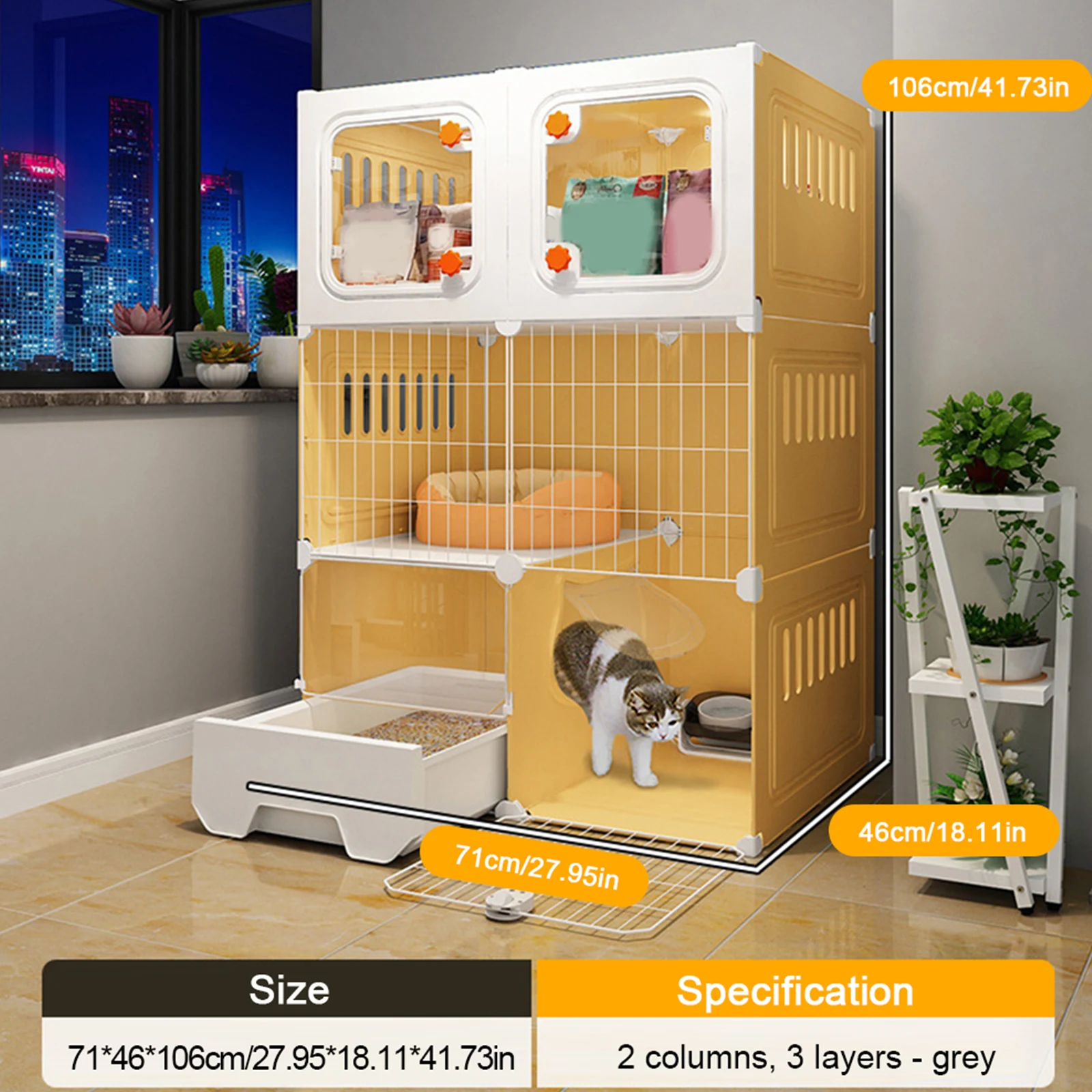 Indoor DIY Metal Cat Villa Cage 5