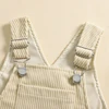 2024-07-18 Lioraitiin 3-24M Baby Girl Summer Overalls Infant Wide Leg Solid Color Jumpsuit Front Pocket Suspender Pants Outfits 3