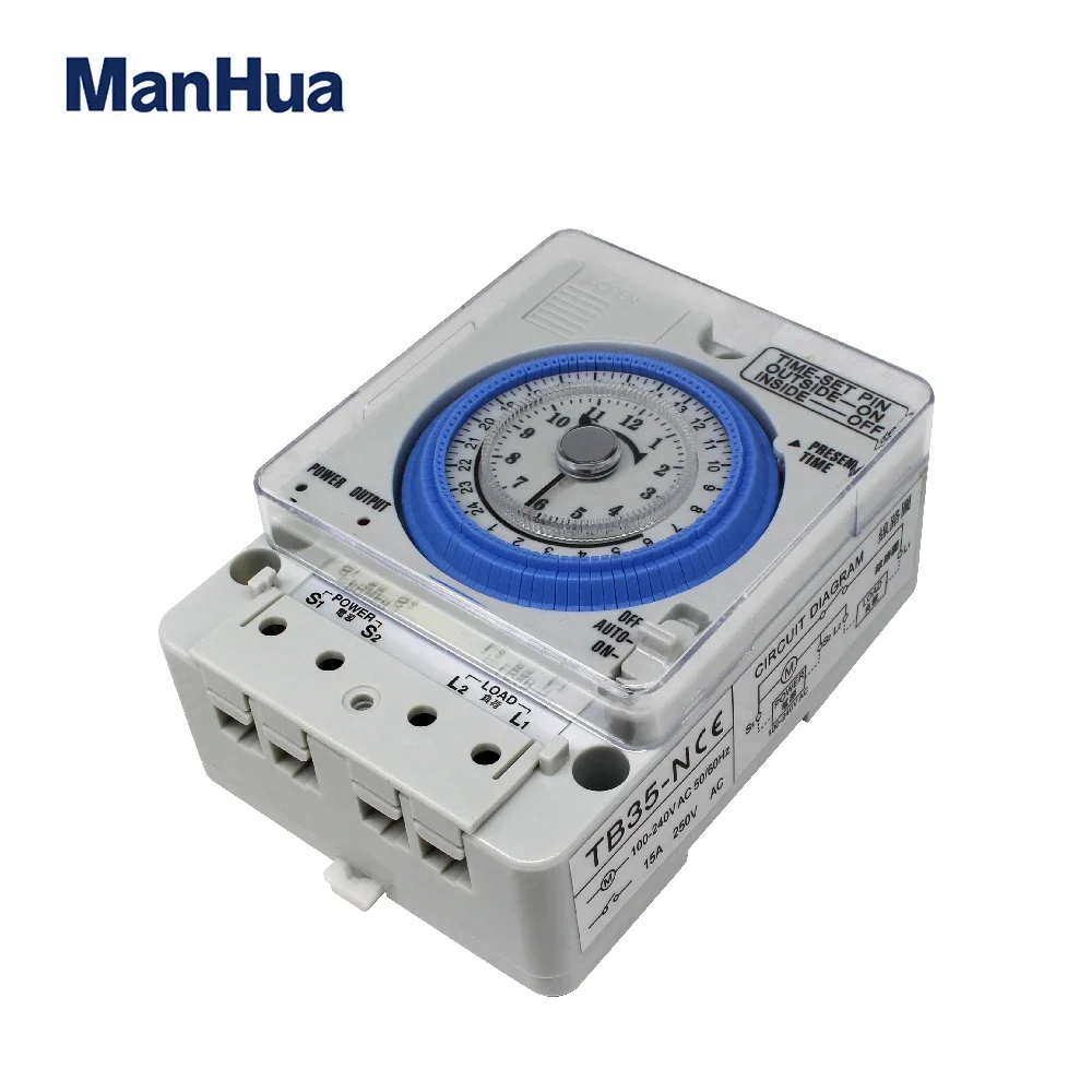 ManHua TB35N 100-240V 15A Din Rail Water Heater Programmable Timer switch Time Controller Mechanical Timer Switch 4