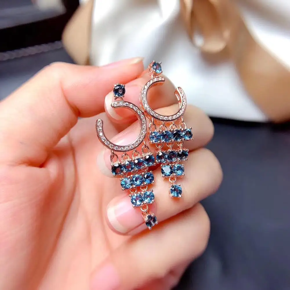 

Женские серьги из серебра 925 пробы с топазом