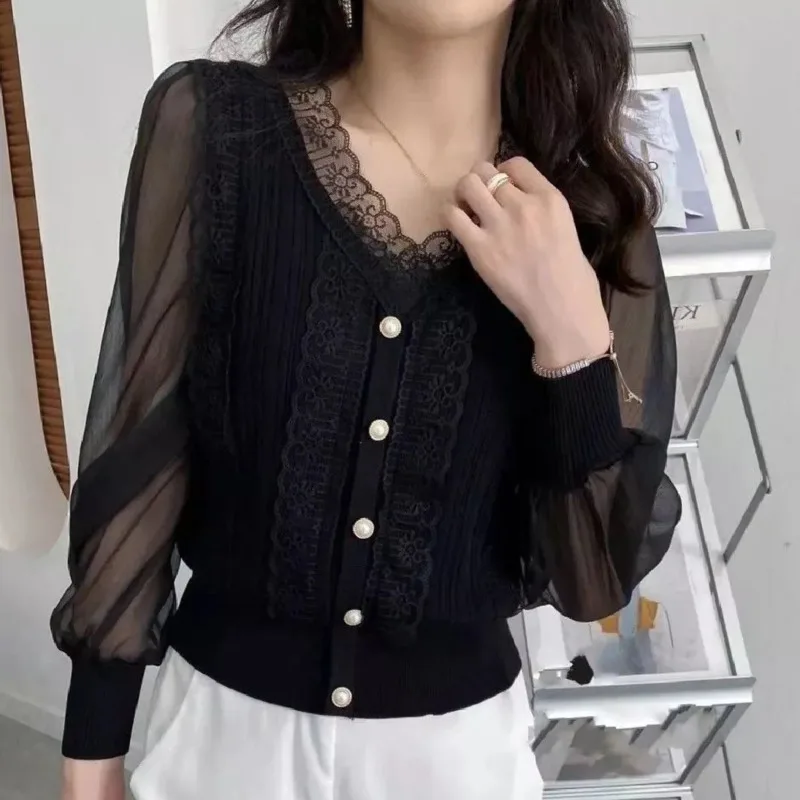 

Vintage Solid Color All-match Knitted Sweaters Long /short Sleeve Fashion Casual top Thin Autumn Summer new Korean 2023