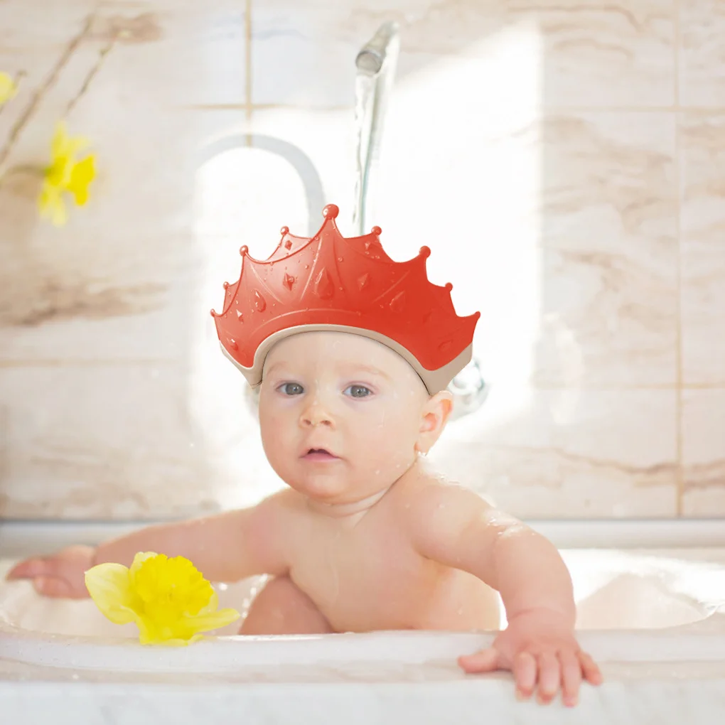 Adjustable Baby Crown Shape Wash Hair Shield Hat Ear Protection Safe Children Shower Head Cover Shampoo Cap |