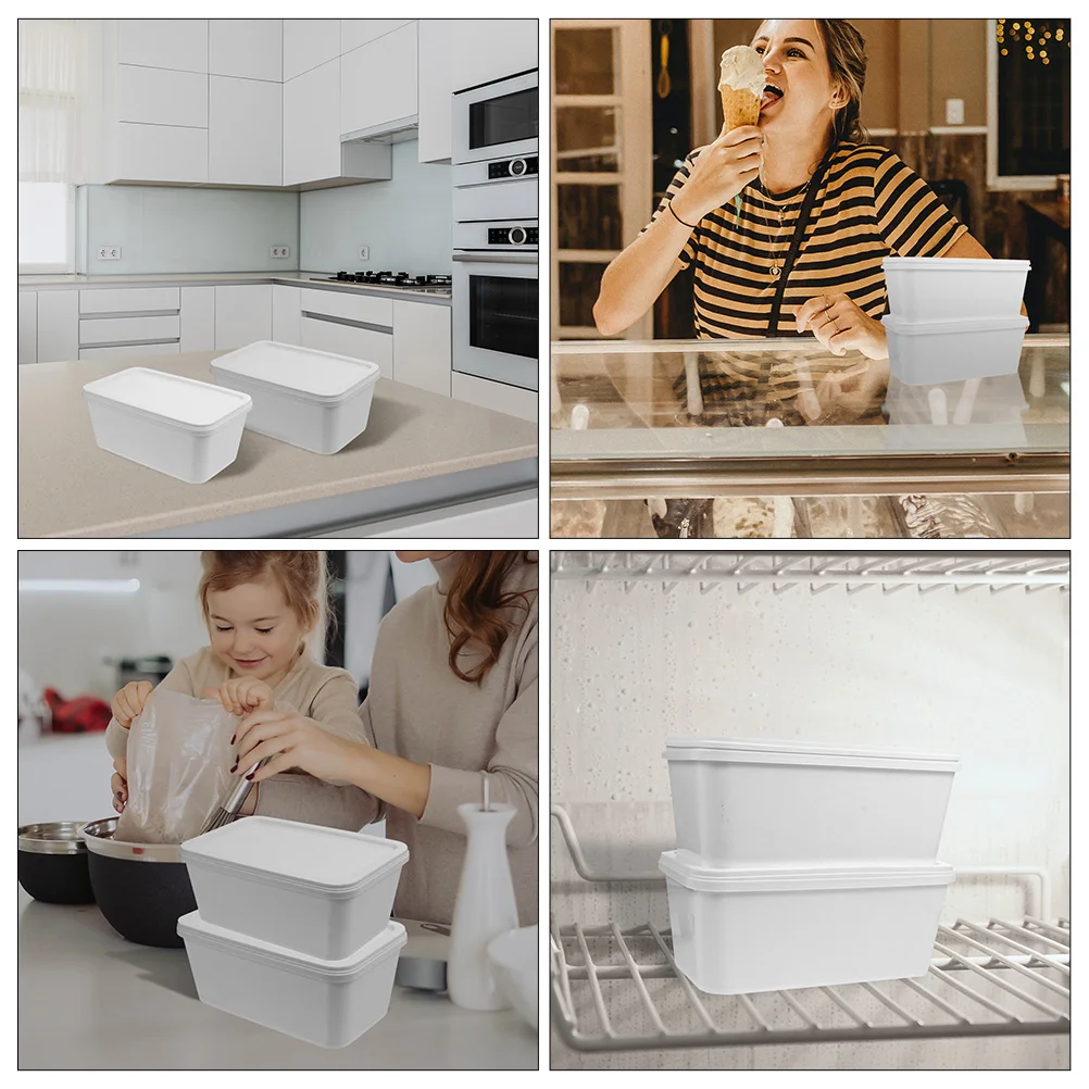 Ice Cream Box Household Storage Keeper Tub Containers for Kitchen Lunchbox Reusable Fruit Freezer Pp ice cream bowl
