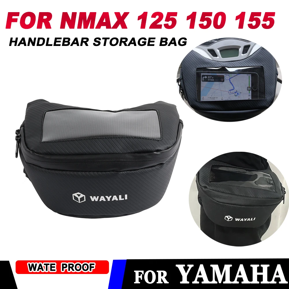 

Motorcycle Leather Waterproof Front Handlebar Navigation Pocket Storage Bag For YAMAHA NMAX125 NMAX150 NMAX155 Nmax 125 150 155