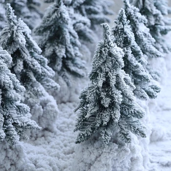45/60/75cm White simulation snowfall Christmas tree Christmas decoration small velvet tree Christmas tree snow tree desktop