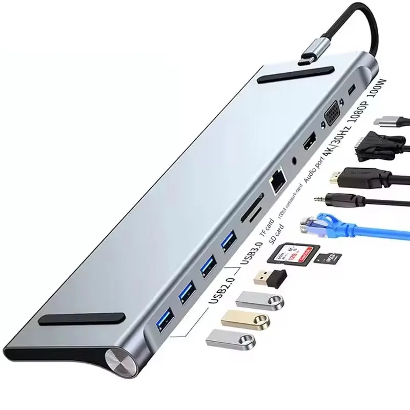 USB3.0 알루미늄 합금 멀티 인터페이스 허브 익스텐더 RJ45 네트워크 포트..