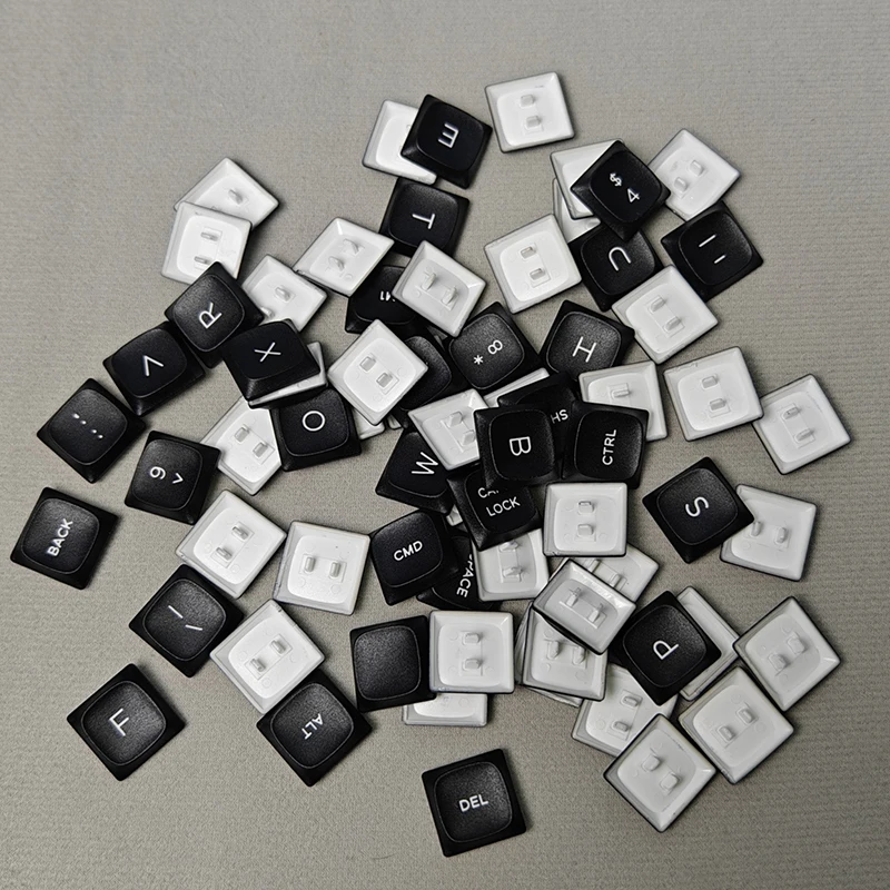 70Key Chocfox CFX PBT Keycaps Set Black White Transparent Ultra Thin Low Profile 1u Keycap for Kailh Choc V1 Mechanical Keyboard