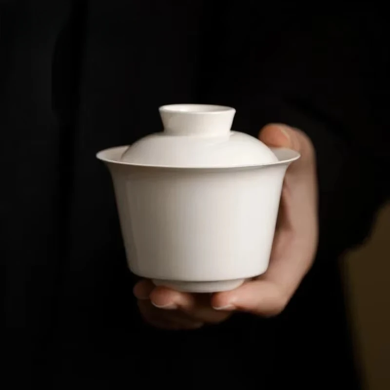 Japanese Plant Ash Cover Bowl Ancient Gaiwan Japanese Hand Grasping Bowl Tea Tureen Tea Maker Cover Items Gift 140ml
