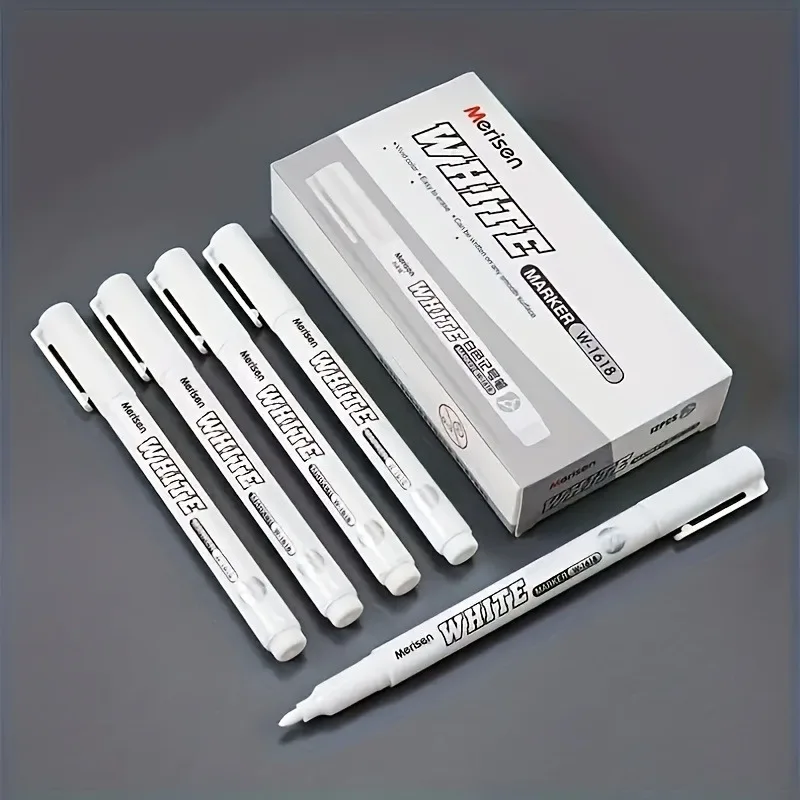 2/3/5pcs White Paint Markers Waterproof Rubber Permanent 1.0mm Marker Pen Car Tyre Tread Environmental Tire Painting Graffti 5