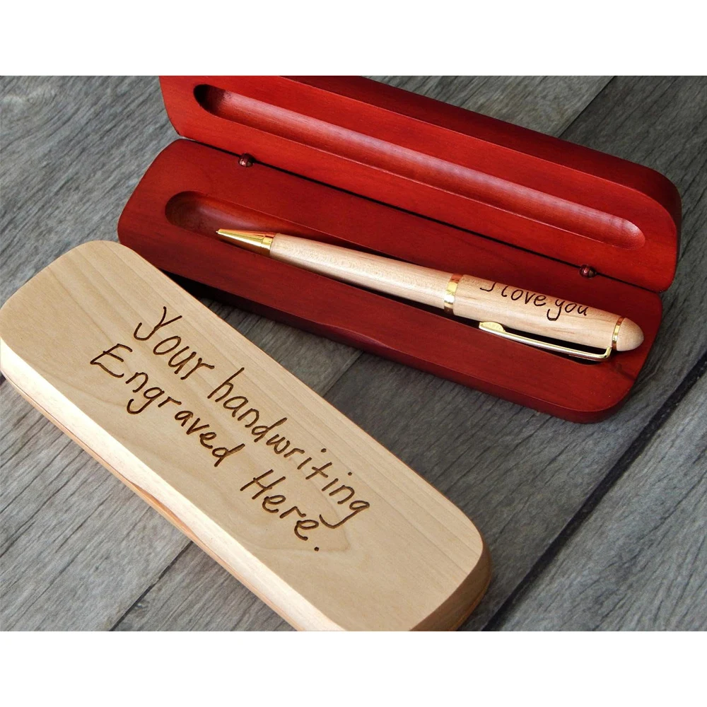 Personalized Maple Wood Ballpoint Pen with Custom Engraving and Gift Box
