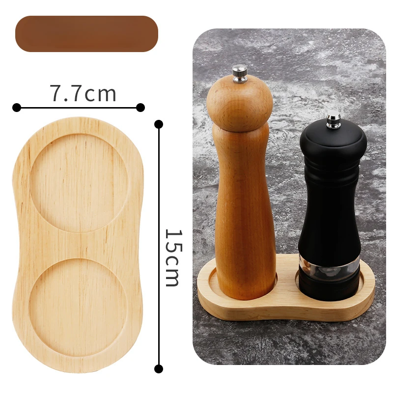 Pepper Mill Tray for Salt and Pepper Seasoning Bottle Solid Wooden Fruit Plate Kitchen Organizer Storage Home Decoration Trays 5