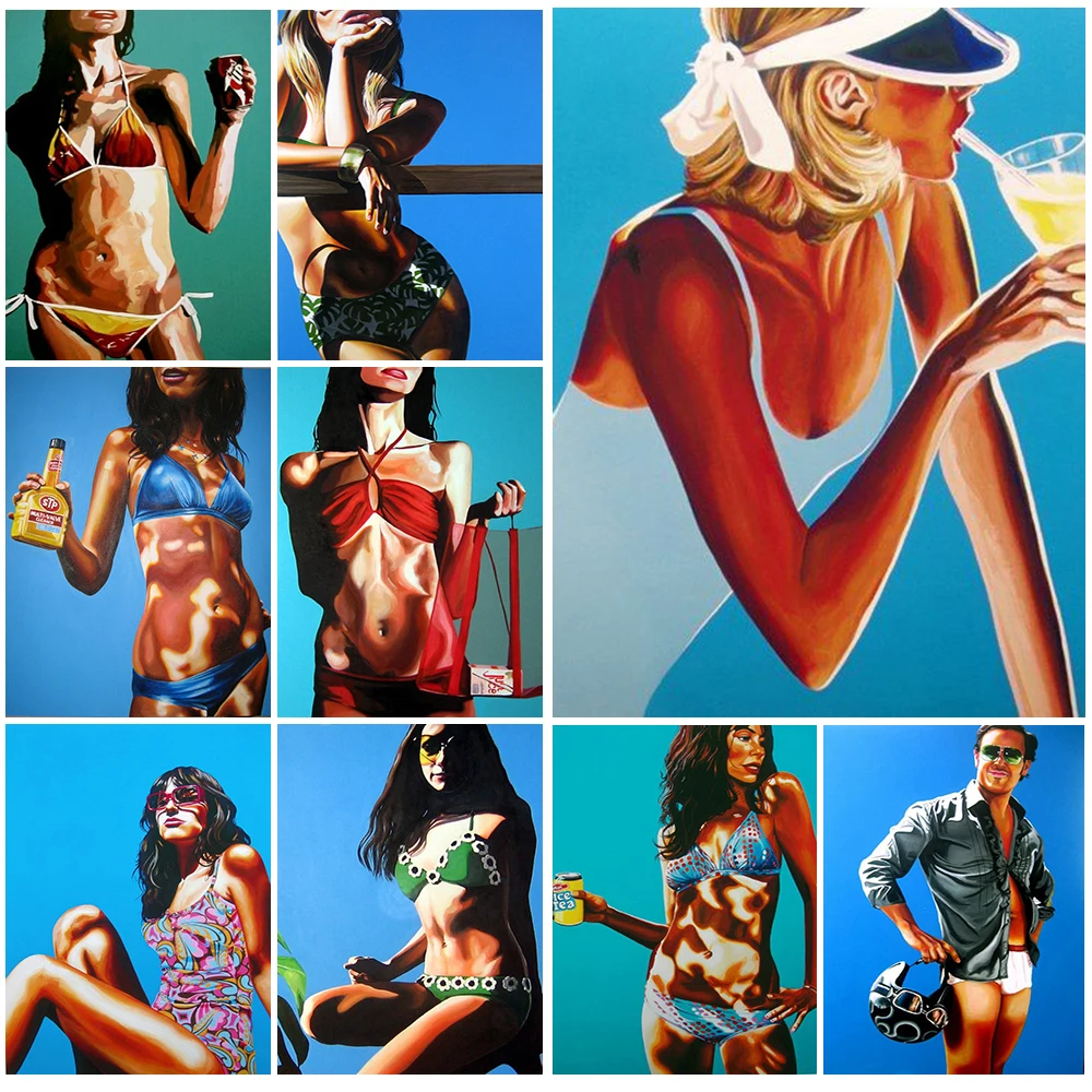 

Vacation Sexy Girl Sunbathing Nordic Poster Party Wall Art Canvas Painting Wall Pictures For Living Room Home Decor Unframed