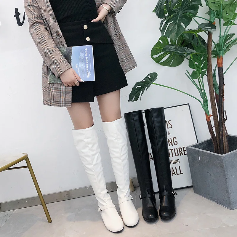Big size 43 Over-knee Boots Increase Heel Wedges Sweet Thin Leg