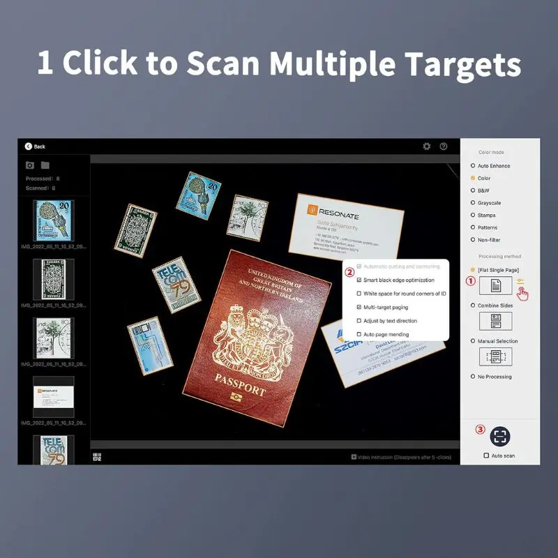 CZUR Lens1200 Pro 휴대용 문서 스캐너 12MP USB 문서 카메라 빠른 스캔 1초/페이지 A4 크기 캡처 사용하기 쉬운 OCR 여행용