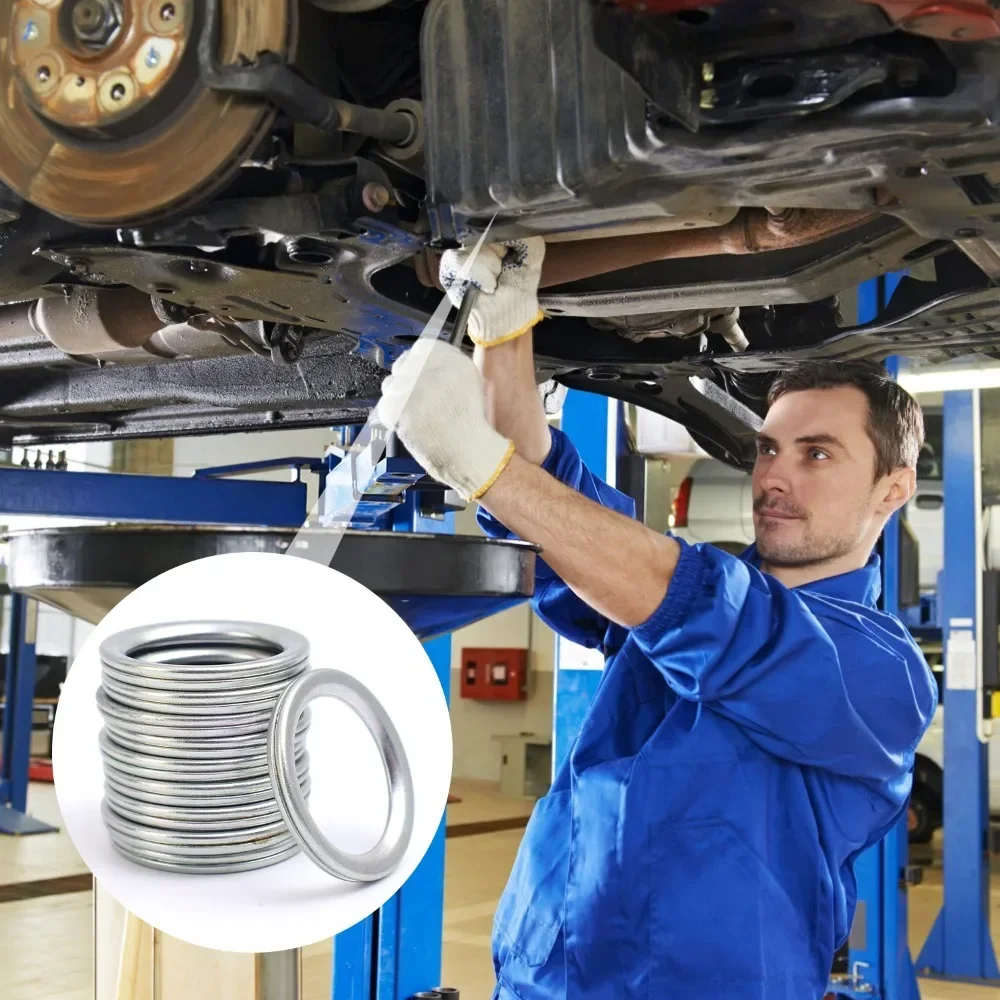 Oil Drain Plug Gasket Oil Drain Plug Seal Washer O Ring Gasket Sealing Washers Engine Gasket Set Copper Gasket Combination Iron Car Oil Pan Gasket Rear Axle Housing Filler Plug Car Transmission Drain Plug Leakproof Sealing Washer 1215710010 For Toyota