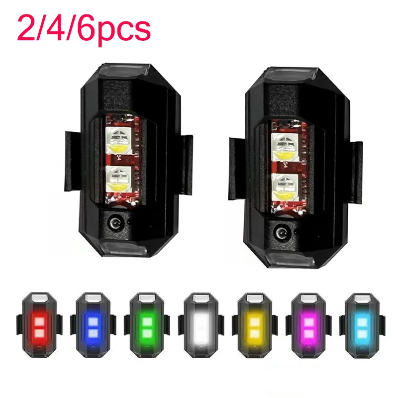 Ailill 2 Piezas Luz Estroboscópica LED USB Para Drone – 7 Colores, Anticolisión Nocturna, Impermeable, Visible Hasta 3 Millas