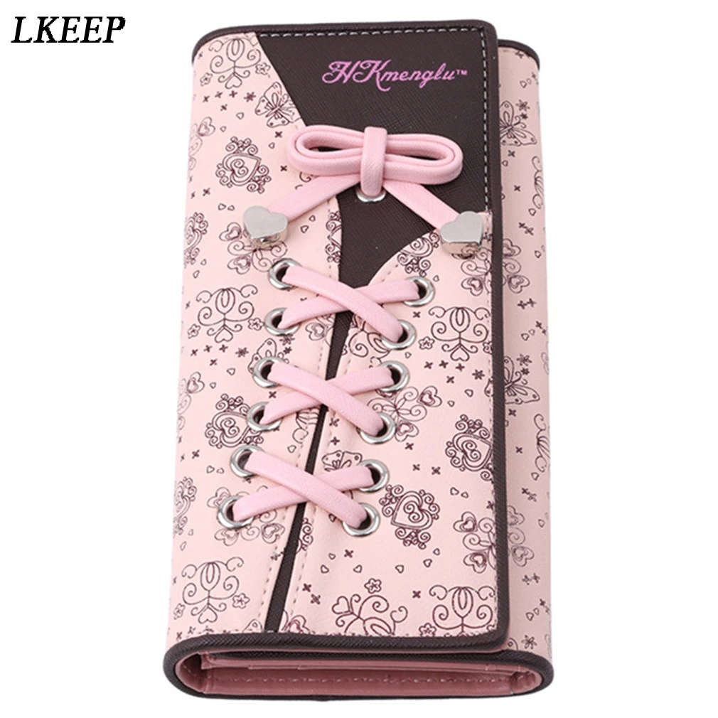 

Brand Women Wallets Lace Designer Wallets Women's Clutch Purse Long Locking Buckle Female Coin Purses Card Holder