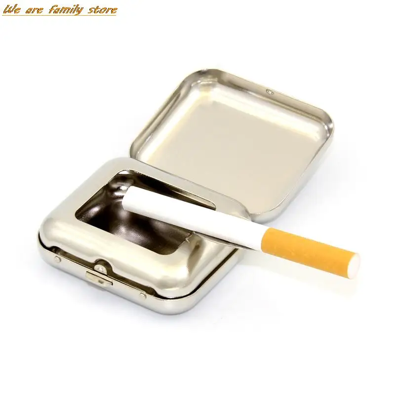 Stainless Steel Square Pocket Ashtray metal Ash Tray Pocket Ashtrays With Lids Portable Ashtray portable ashtray cigarettes ashtray stainless steel ashtray metal ashtray
