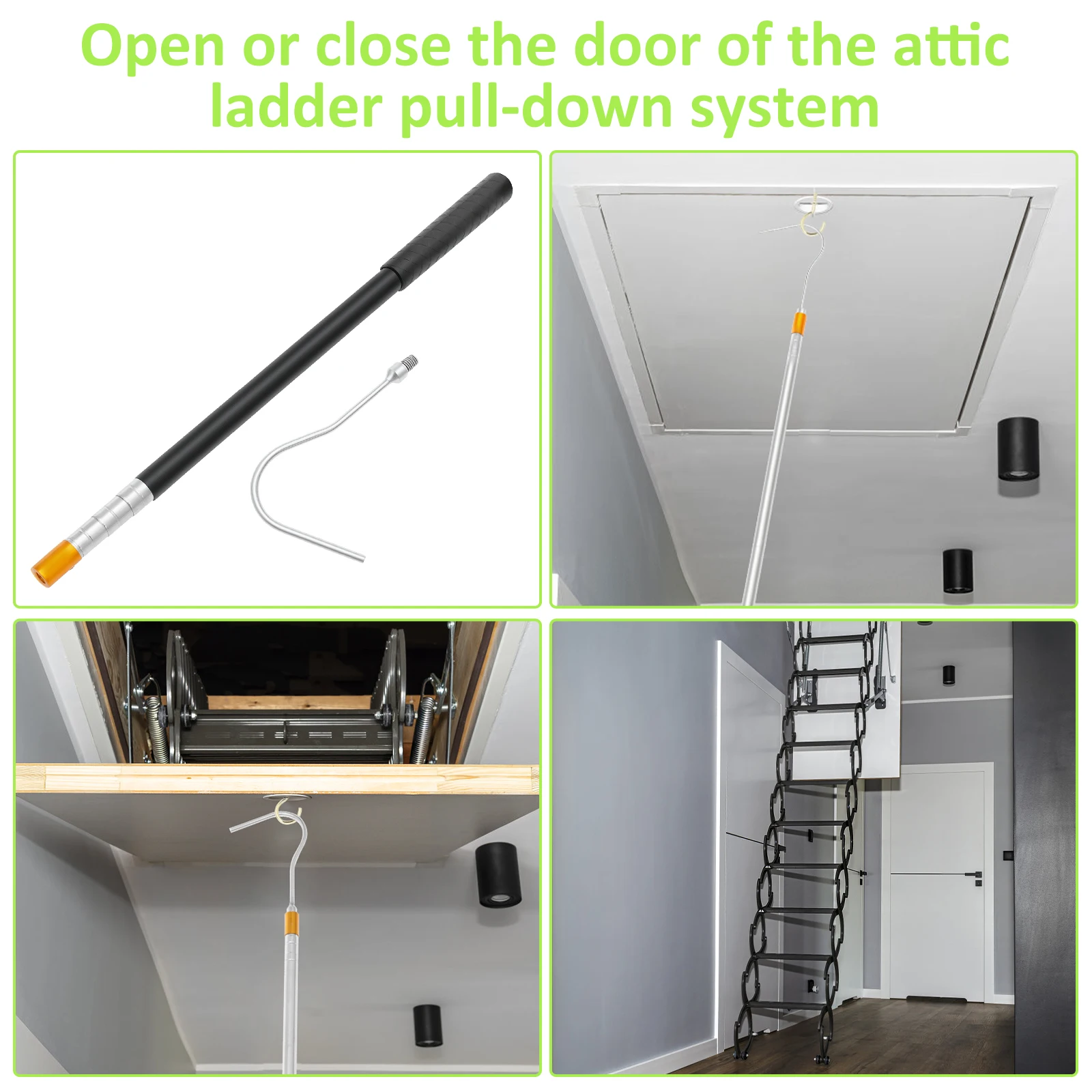 Attic Ladder Pull Down System Hardware Kit Household Loft Stairs Pull Down | UK - View #9