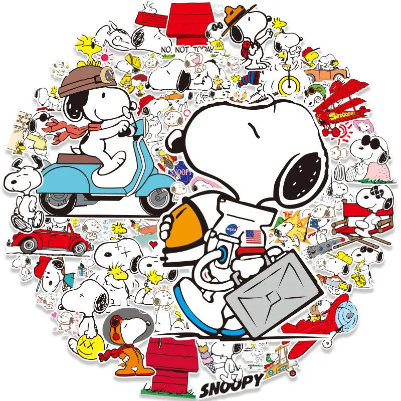 72 милые Мультяшные наклейки на чемодан Snoopy водостойкие чехол для ноутбука с