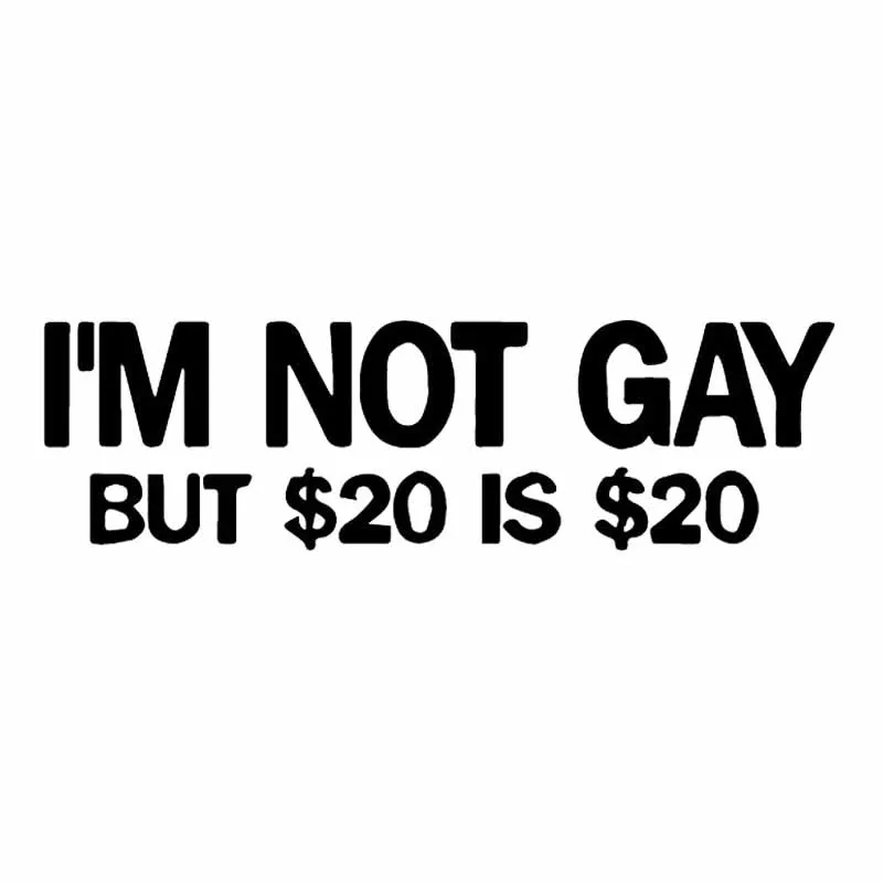 

I'M NOT GAY Beautiful Bumper Vinyl Car-styling Waterproof Motorcycle Decals Decal KK Vinyl Interesting PVC 14cm X 4cm