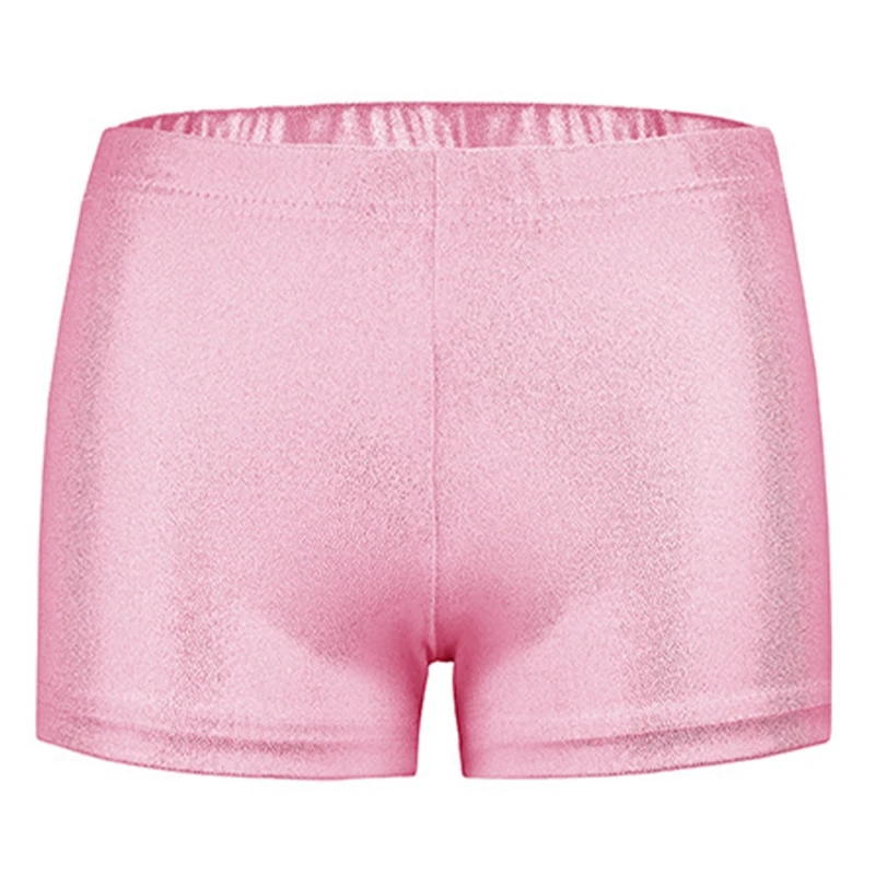 Kids Girls Shiny Dance Shorts Bottoms Activewear Child Clothes for Summer Yoga Sports Workout Gym Gymnastic Dancing