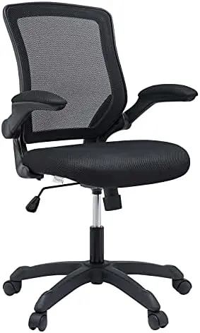 

Office Chair with Mesh Back and Vinyl Seat With Flip-Up Arms in Black Chair soft for desk Sillas gamers Kneeling chairs Office c