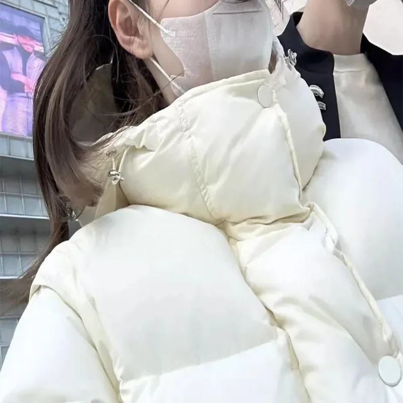 Fashion Commuter Solid Color Long Sleeve Hooded Women's Short down Jacket 2023 Winter New Casual Loose Cotton Padded Jacket