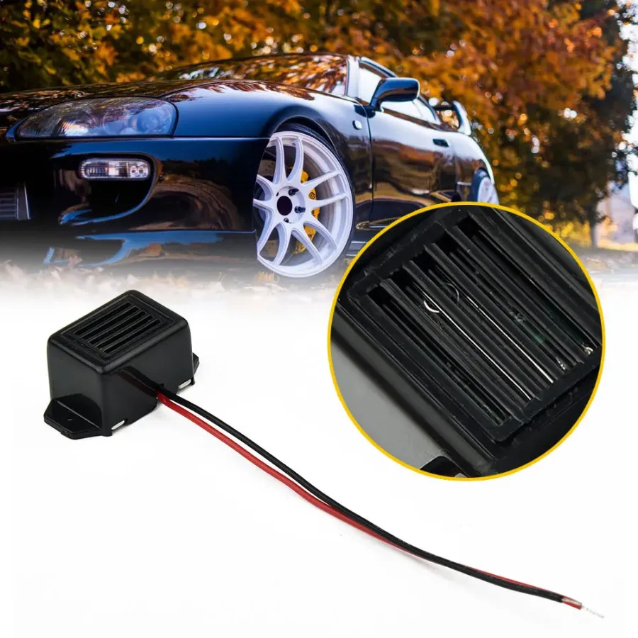 12V Car Light Off Warning Control Buzzer Beeper Adapter Cable-Black Electronic Buzzer Alarm Sound Beeper Replacement Parts