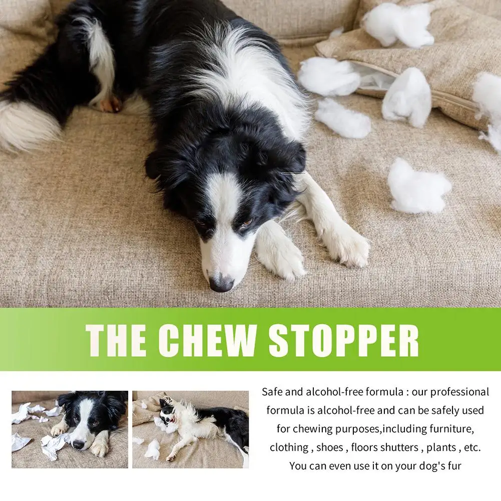 Chew Stopper Spray for Dogs to Stop Chewing Natural Ingredients No Chew Spray for Indoor Pet Training Aid Prevent Home Damage