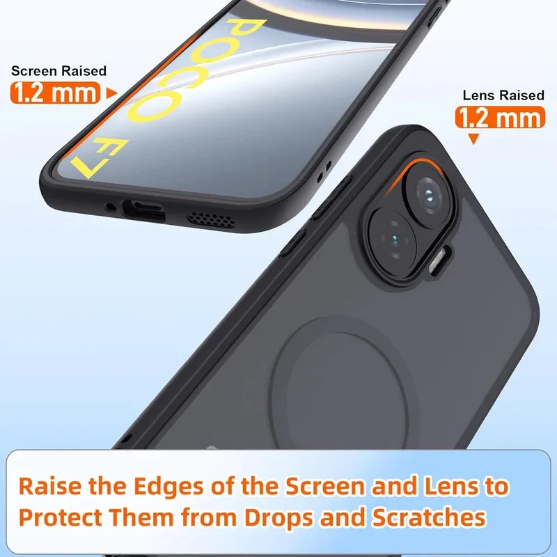 Premium Magnetic Wireless Charging Shockproof Matte Back Cover Case