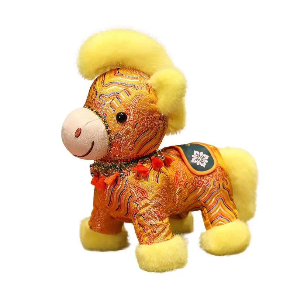 Plush Toys Colorful Horse Plush Doll Creative Satin Cartoon Steed Doll Flashing Fluffy Zodiac Pony Figurine Year of Horse