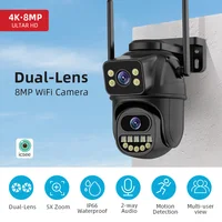 Caméra de sécurité 4K 8MP Zoom 5X double objectif double écran WiFi extérieur Protection à domicile 6MP IP PTZ CCTV caméra de Surveillance vidéo 2