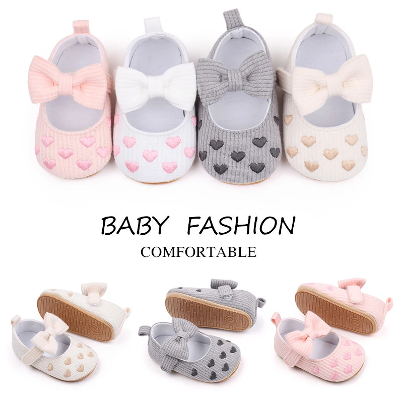 CuteBabyGirlsCribShoesMaryJaneFlatsNonSlipHeartPrincess