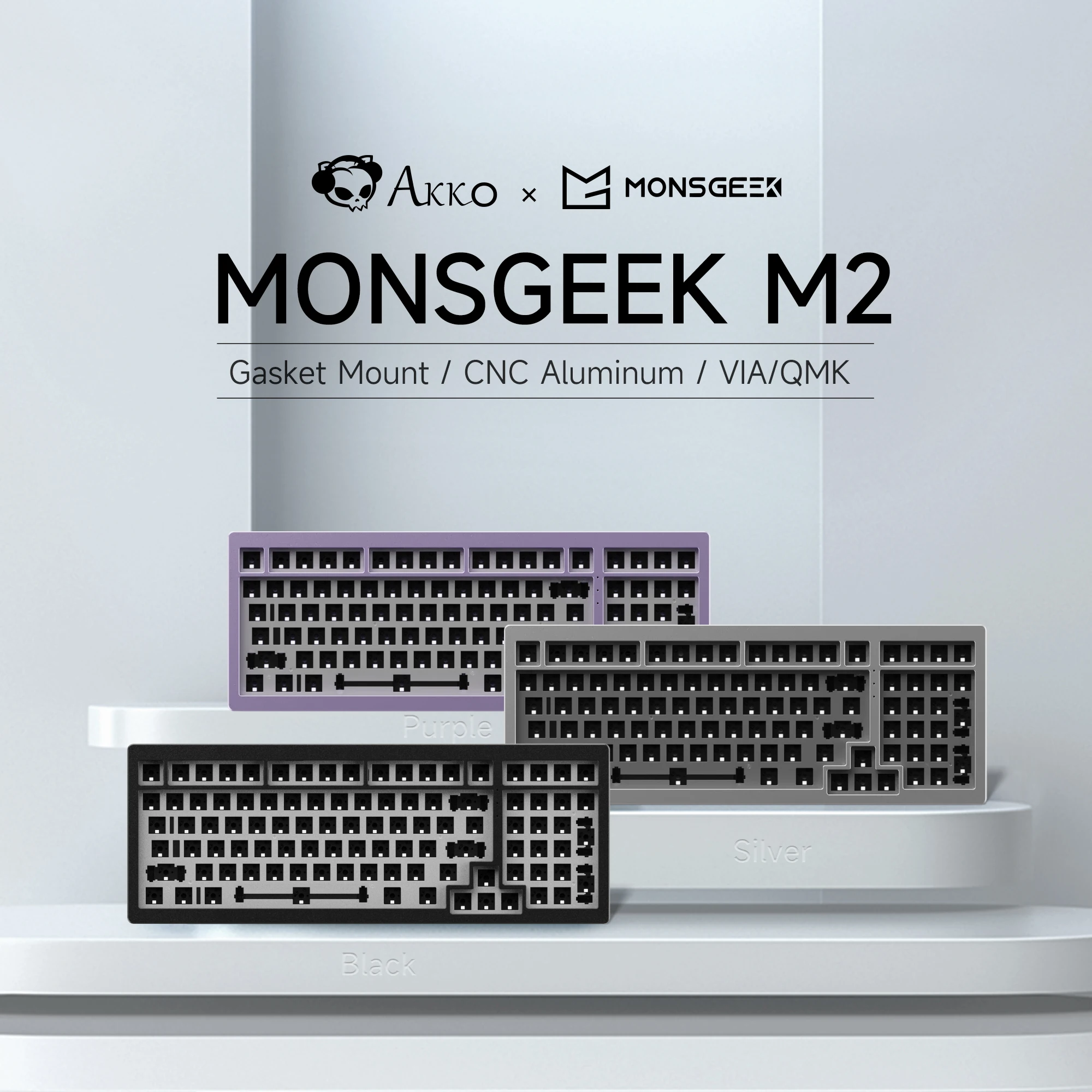 MonsGeek M2 게이밍 키보드 DIY 키트, 98 키 RGB 핫스왑, 남향 베어본 기계식 알루미늄 CNC 키트, VIA/QMK 개스킷 마운트