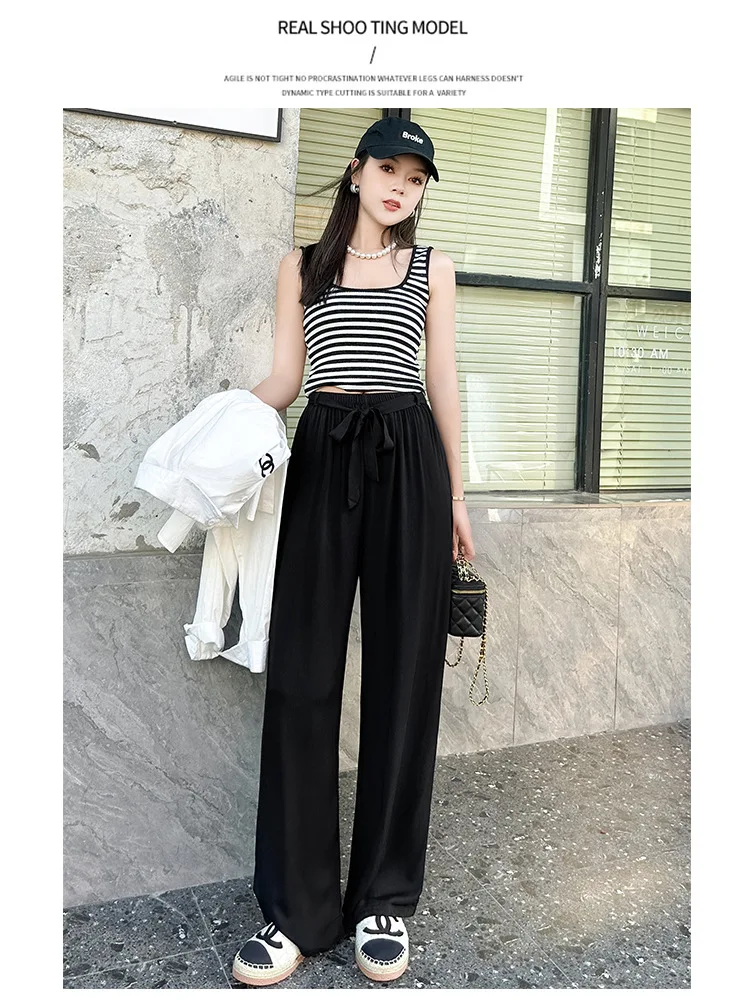 Casual Neue Pyjama Hosen Frauen Hohe Taille Nachtwäsche Gerade Hose Frühling Herbst Hause Tragen Pyjamas Hosen Nachtwäsche Frau – Detail 1