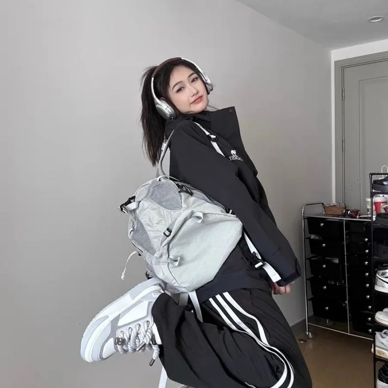 Casual Gauze Trendy Y2k Aesthetic Streetwear Vintage Fashion Backpack Students Schoolbags Leisure Women All Match Rucksacks