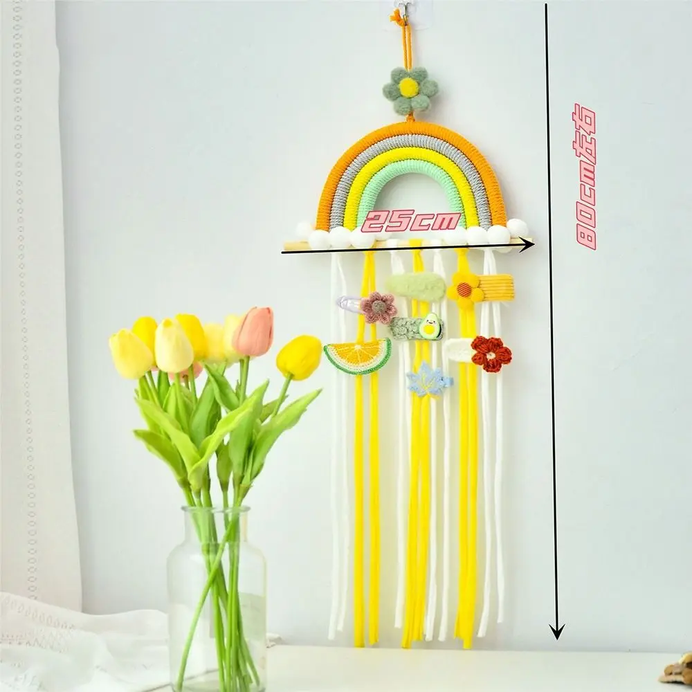 Bow Holder for Girls Hair Bows, Hair Clips Holder Rainbow Bow Organizer Hair Accessories Storage Wall Hanging Decoration 6