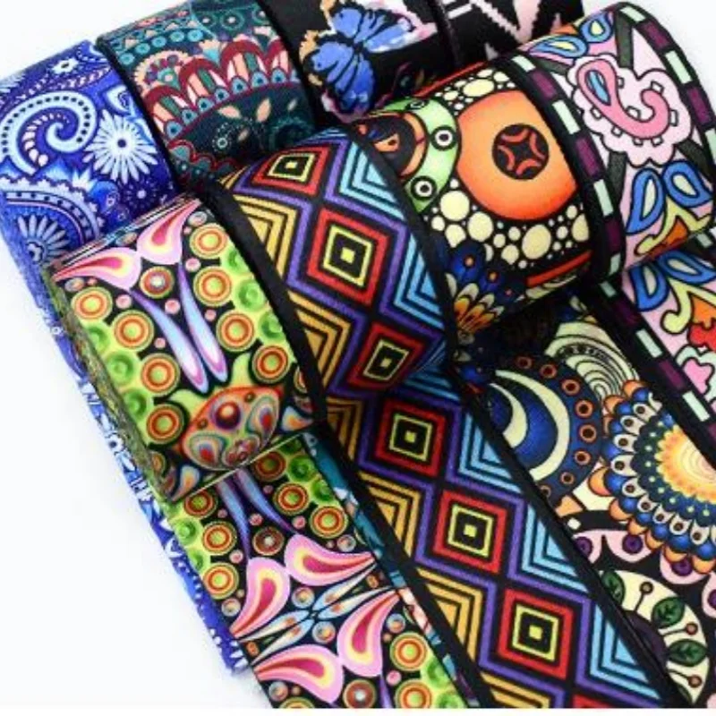Webbing Ribbon Nylon Webbing Nylon Webbing Tape 2Meters 38mm Printed Nylon Webbing Boho Bag Strap Ribbon Handbag Handle Leather Belt Bias Tape DIY Sewing Material