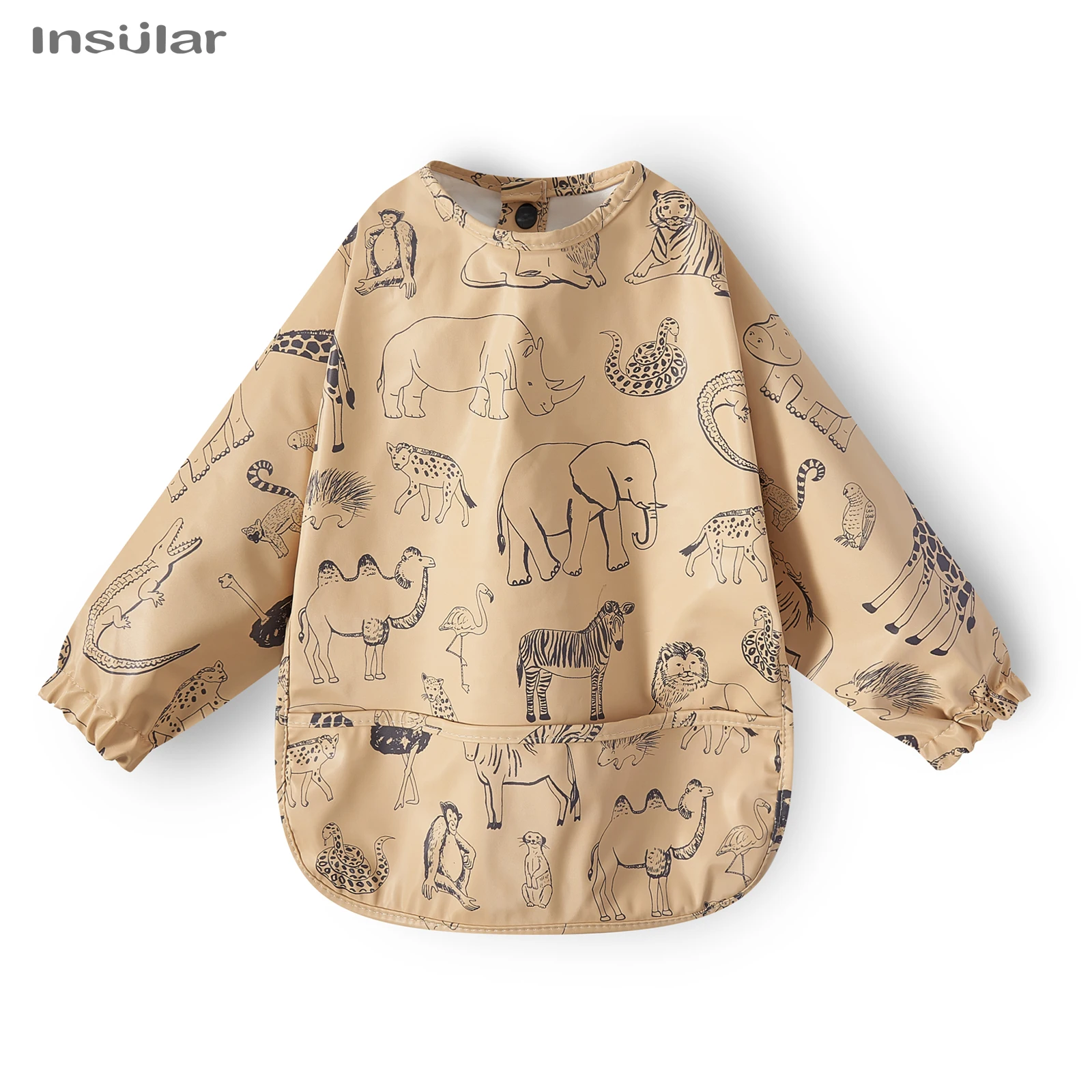 Waterproof Long Sleeve Baby Feeding Bib with Pocket
