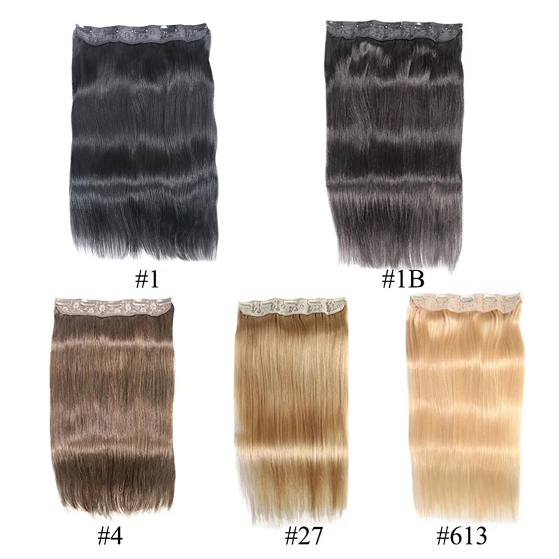 Solove Natural Hair Straight Clip In One Piece Real Human Hair Extensions Black Brown Balayage Brazilan Remy 70g For Women