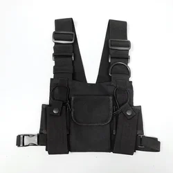 Tactical Chest Rig Bag for Men - Ham Radio Hip Hop Front Pack with Holster Vest and Utility Pouch (C Chest bag)