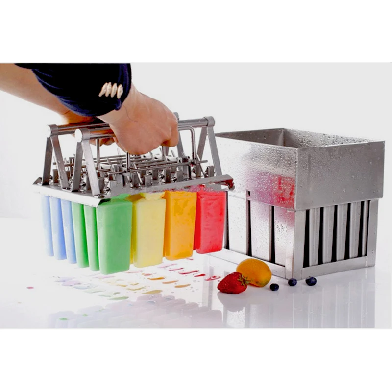 Commercial Ice Cream Mold Popsicle Stainless Steel Molds 40Pieces /Batch Industrial Stick Holder DIY Ice Pop Tools 6
