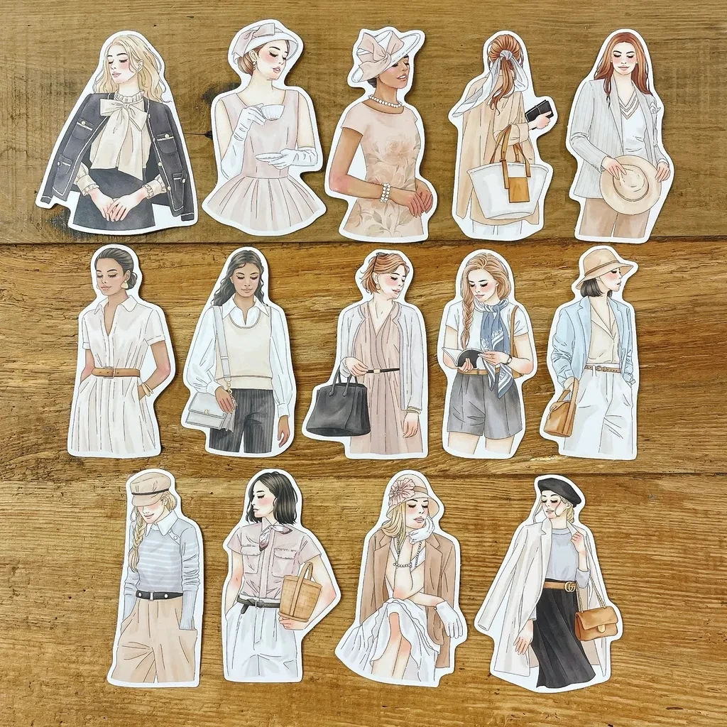 Windry R. X Listeninda Timeless Girl Sticker Set for Card Making DIY Scrapbooking Plan Decorative Stickers