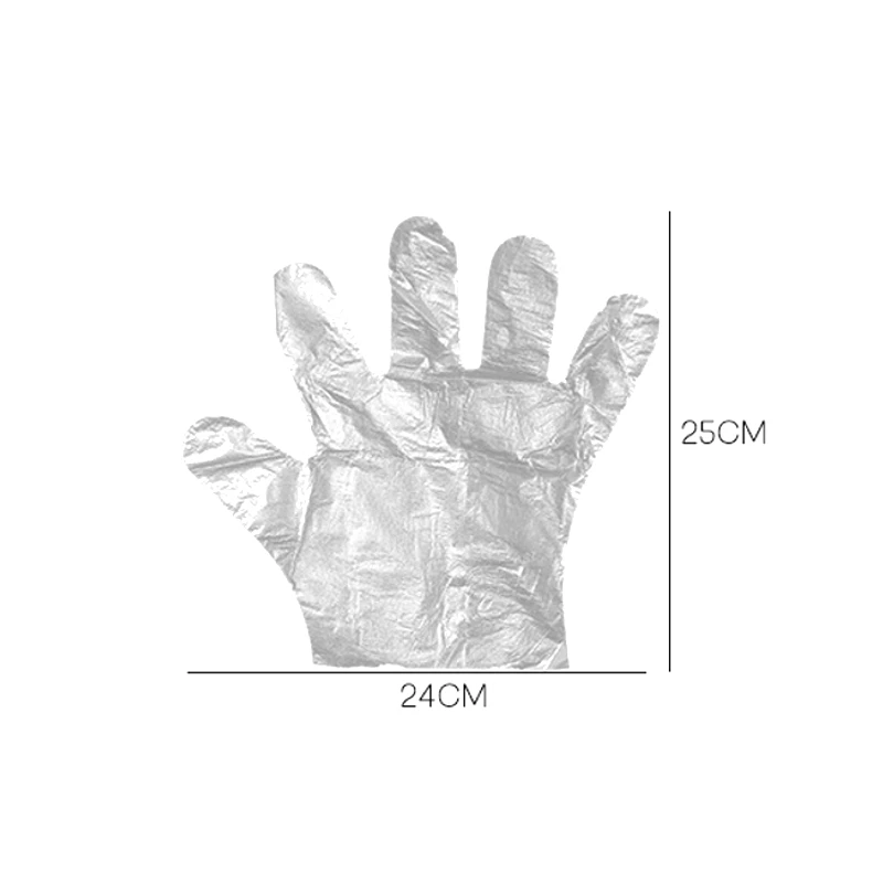 100pcs Eco-friendly Disposable Gloves Clear Plastic Food Handling Gloves Home Kitchen Cooking Cleaning Supplies